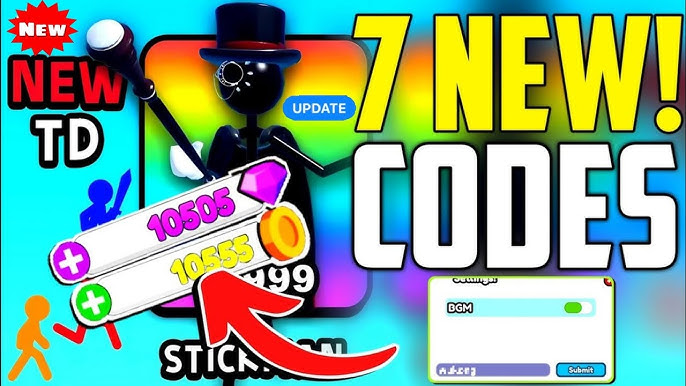 codes for stickman td unlock everything new codes step by step